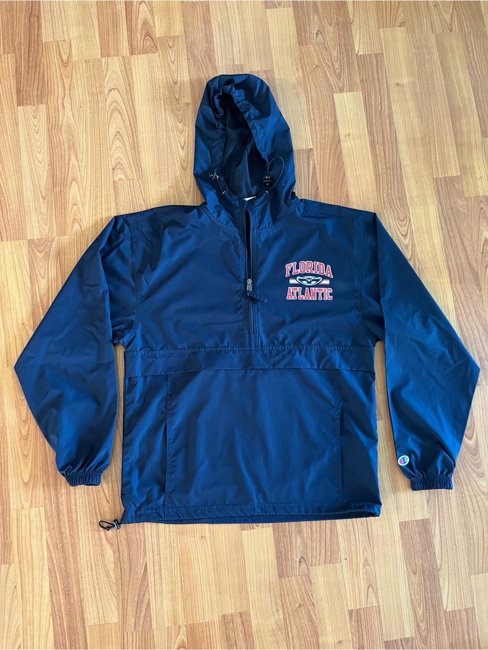 Florida Atlantic University Navy Hooded Pullover windbreaker jacket